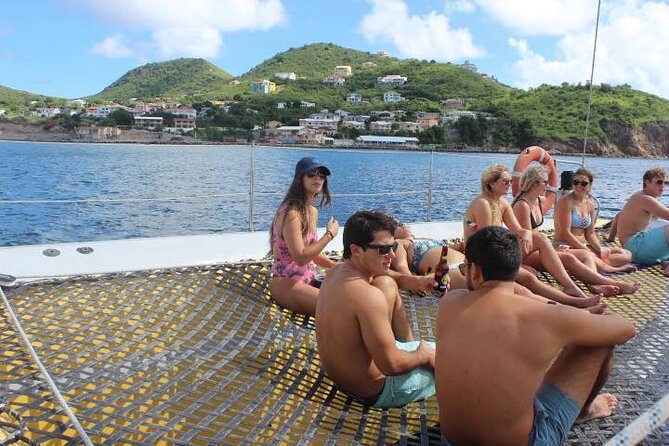 Snorkel Lunch & Lounge: Bluewater or Snorkel and Lunch: Leeward - Reaching Shitten’s Bay by catamaran